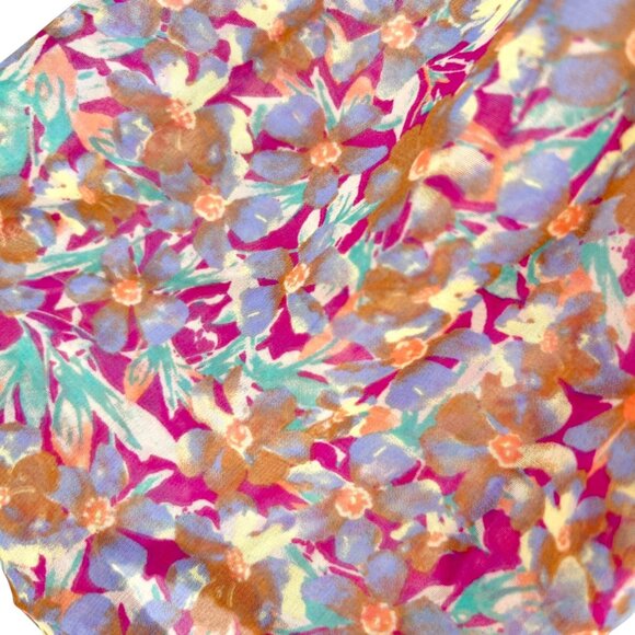 Lush Floral Multicolor Ruched Puff Sleeve Sweetheart Mini Dress Size Small - Picture 7 of 12